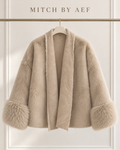 Women's Beige Faux Fur Jacket - ALBA