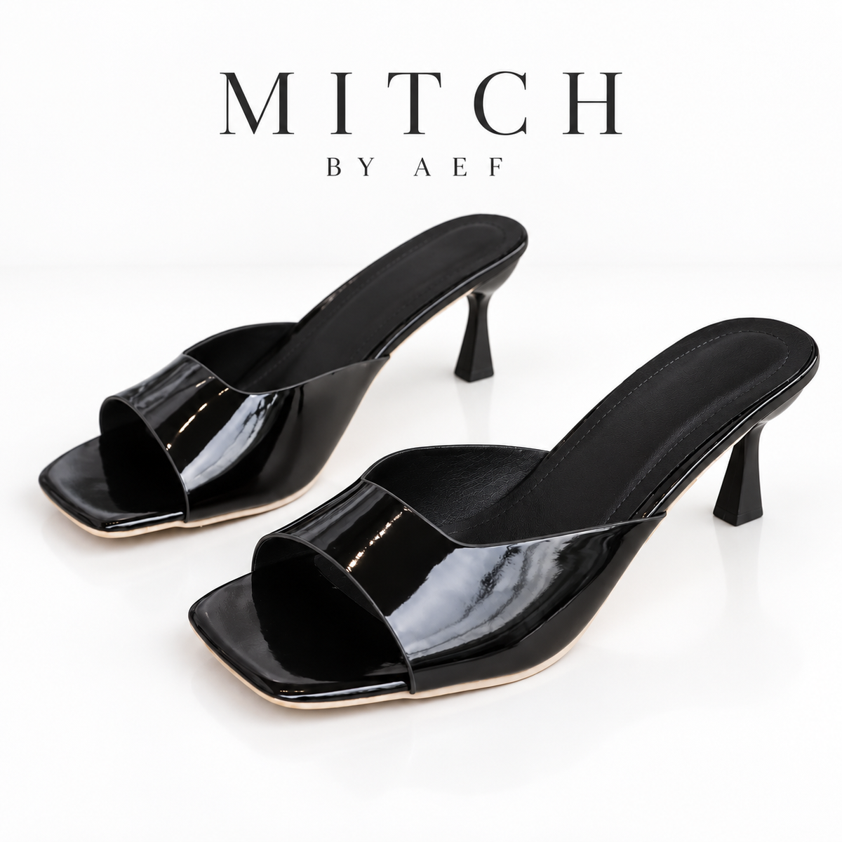 Mules da donna con tacco sottile - Sandali chic con punta quadrata
