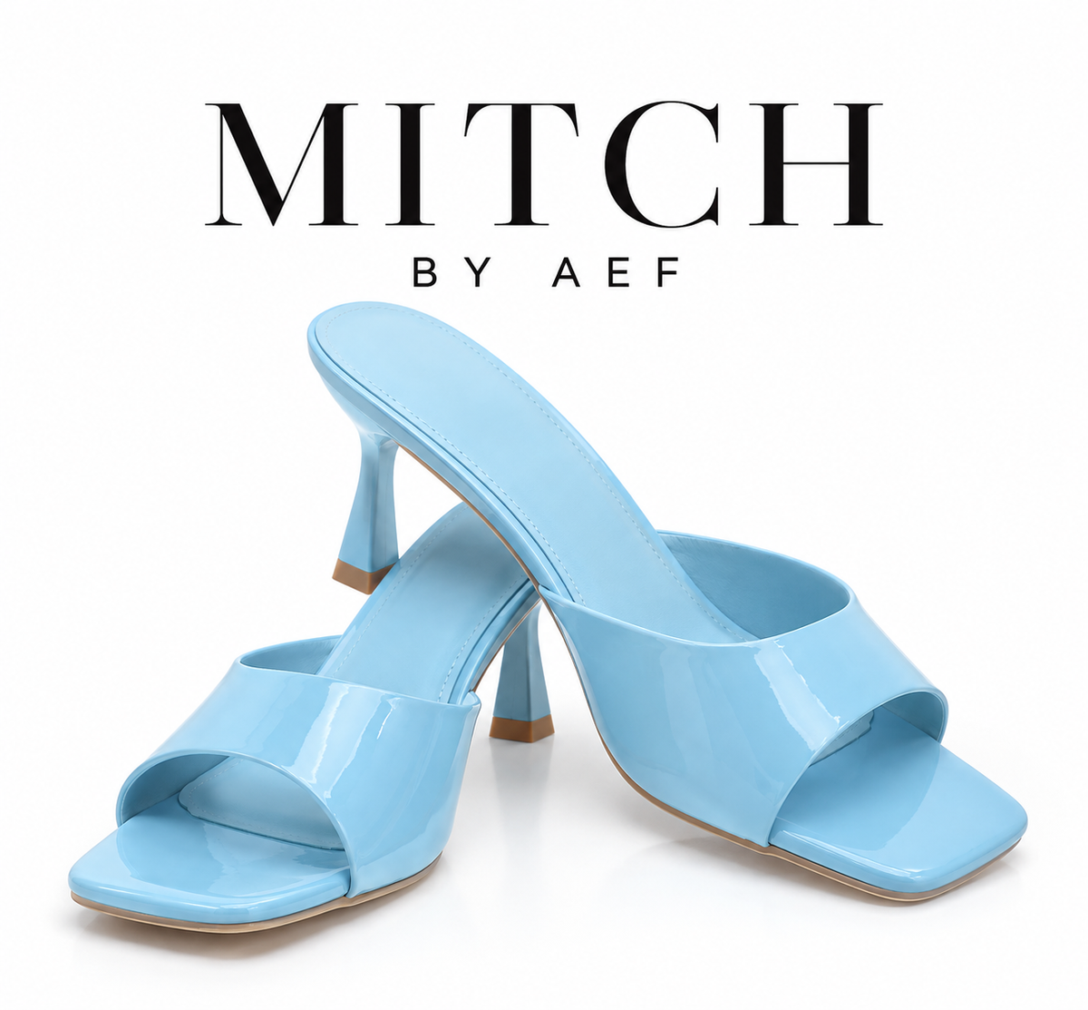 Mules da donna con tacco sottile - Sandali chic con punta quadrata