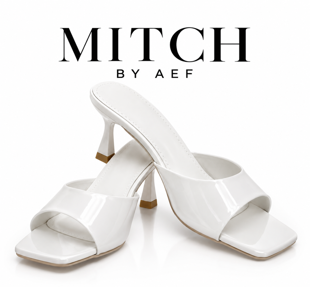 Mules da donna con tacco sottile - Sandali chic con punta quadrata