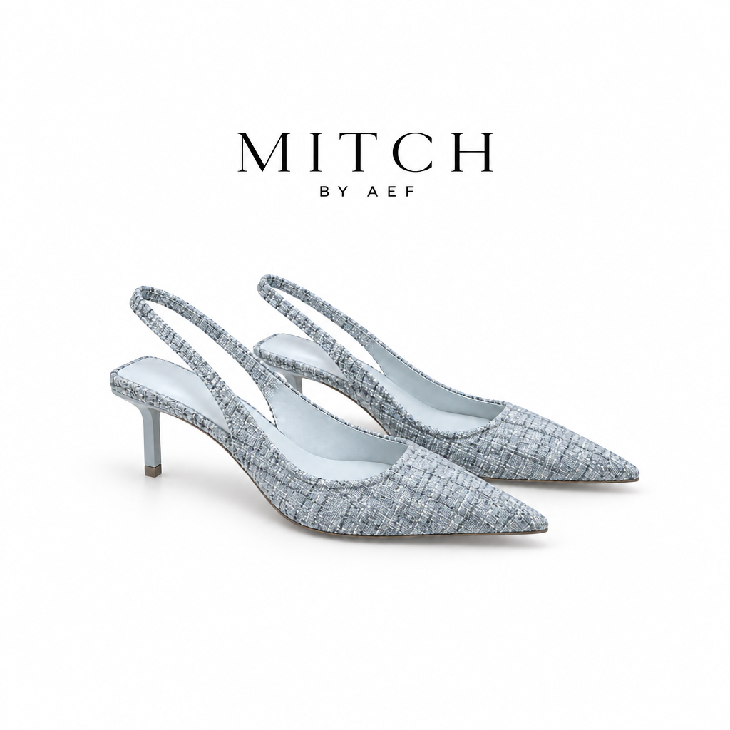 Décolleté slingback da donna intrecciate con punta a punta - Tacco sottile