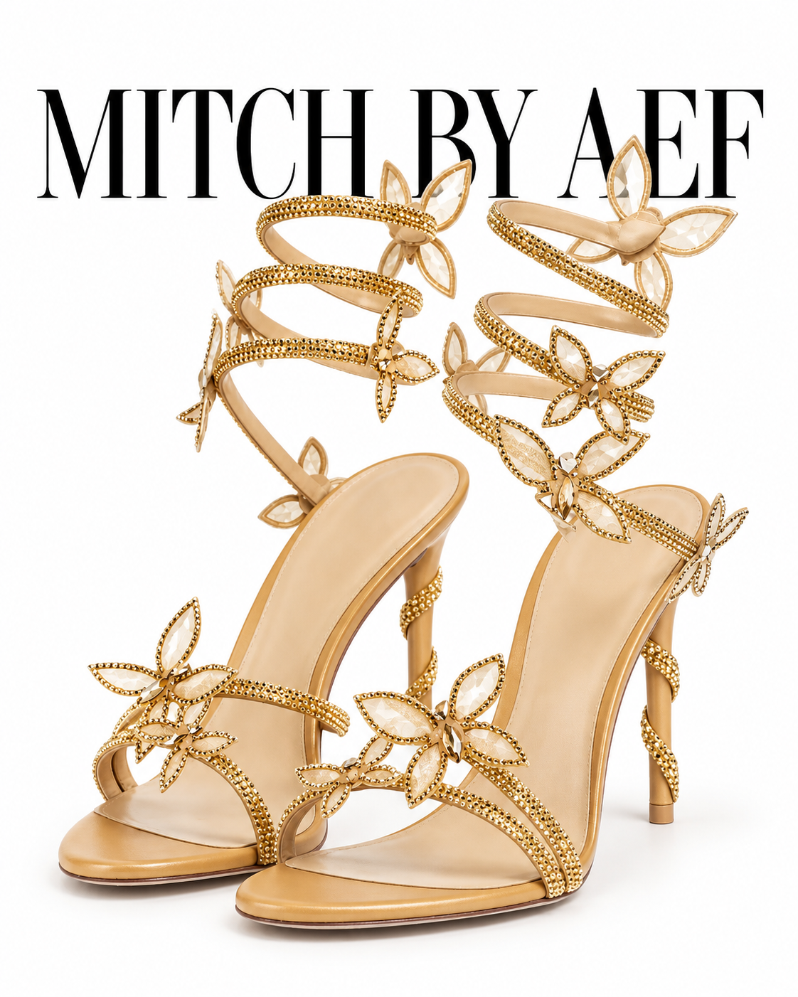 Aphrodite – Damen-Stilettosandalen mit Kristallen | 10 cm