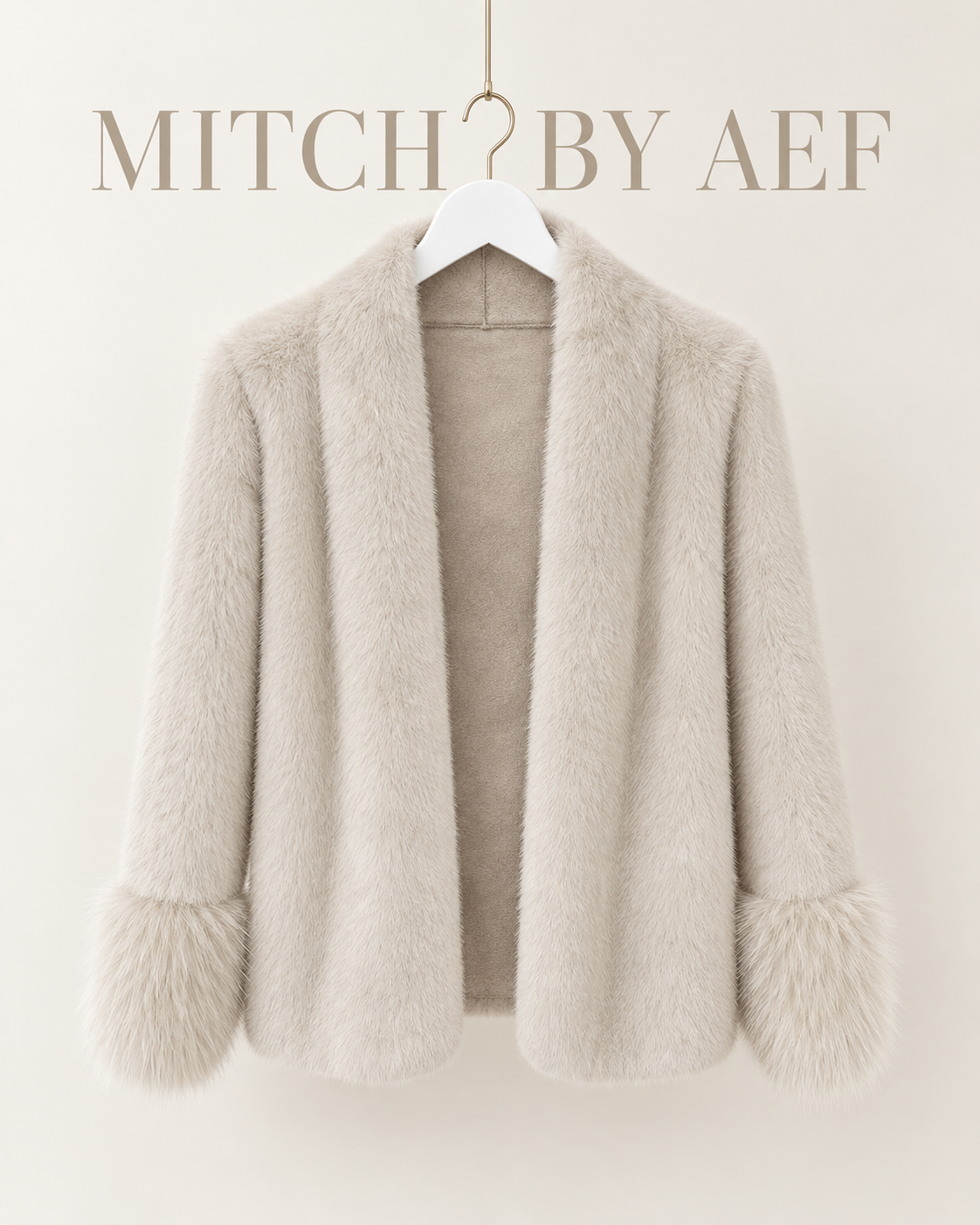 Manteau femme effet fourrure beige mi-long - ALBA