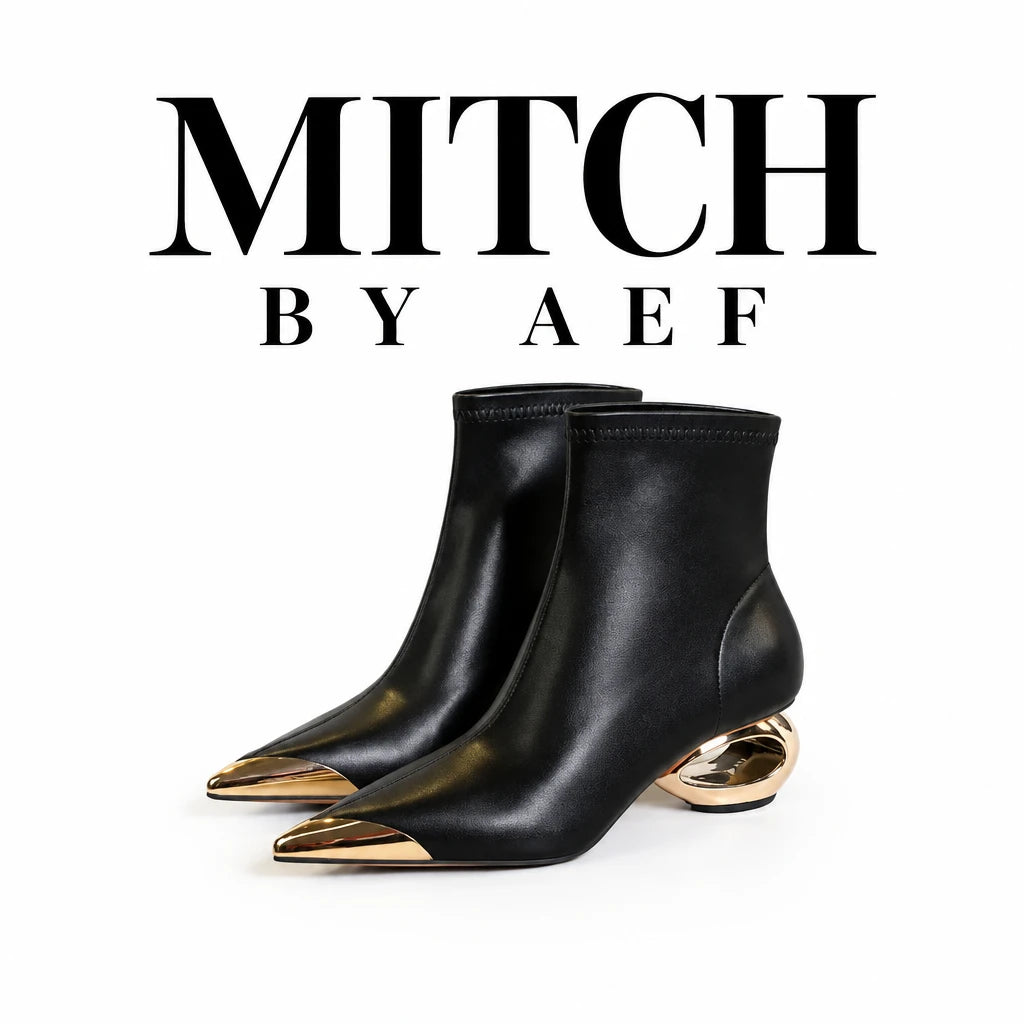 Bottines femme noires hauteur cheville à talon ajouré MITCH BY AEF