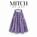Jupe midi femme à fleurs 3D taille haute élastique MITCH BY AEF