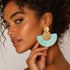 Boucles d'Oreilles Pendantes Franges Éventail Femme - Maxi Tassel Doré