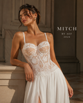 Corset dentelle florale blanche femme — broderie fine, coupe gainante, style éditorial soirée | MITCH par AEF