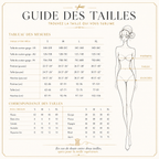 Guide des tailles maillot de bain femme S M L XL, 
tableau des mesures en cm et correspondances internationales — MITCH by AEF