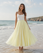 Jupe Longue Évasée Femme - Taille Élastiquée Fluide Bohème Chic