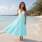 Jupe Longue Évasée Femme - Taille Élastiquée Fluide Bohème Chic