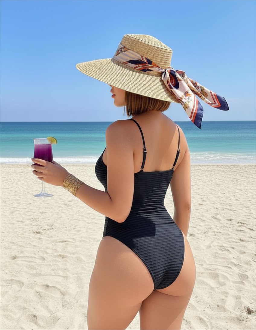 maillot-une-piece-cotele-noir-dos-nu-chapeau-plage.jpg