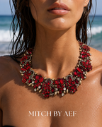 Collier statement cristal rouge rubis ras-de-cou femme mariage soirée — MITCH By AEF Été 2026