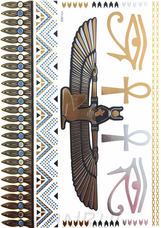 Tatouages Éphémères Dorés Femme - Flash Tattoos Waterproof Plage Été
