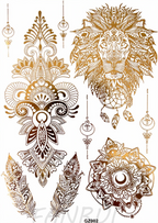 Tatouages Éphémères Dorés Femme - Flash Tattoos Waterproof Plage Été