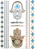 Tatouages Éphémères Dorés Femme - Flash Tattoos Waterproof Plage Été
