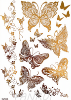 Tatouages Éphémères Dorés Femme - Flash Tattoos Waterproof Plage Été