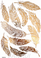 Tatouages Éphémères Dorés Femme - Flash Tattoos Waterproof Plage Été