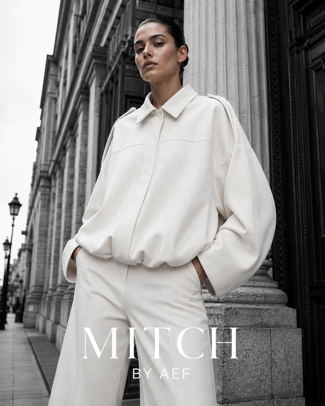 ÉLYSÉE - Oversized Collared Bomber Jacket